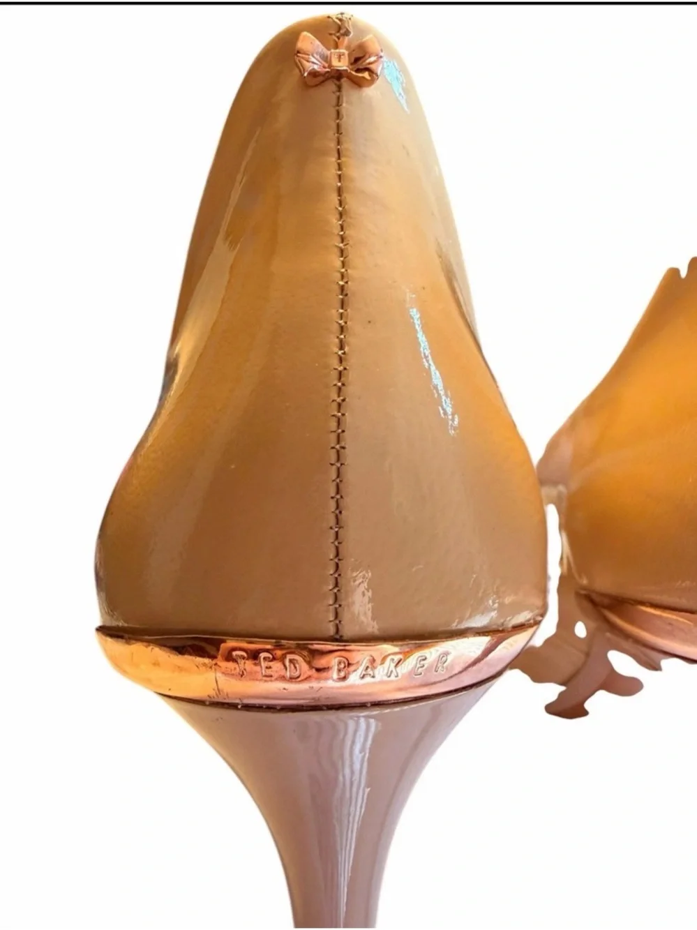 TED BAKER London NUDE KAAWA BEIGE LEATHER STILETTO 4” HEEL  STYLE 06774 US SZ 8
